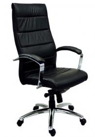 Черно офис кресло от естествена кожа